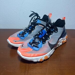 Nike React Element 87 Thunder Blue/Total Orange Size 10 AQ1090-004